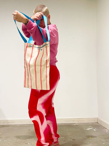 Pink Striped Tote